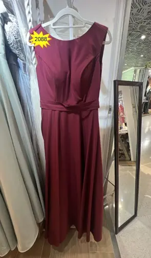 酒紅色氣質系禮服